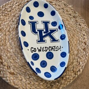 Blue and White Kentucky Wildcats Oval Plate